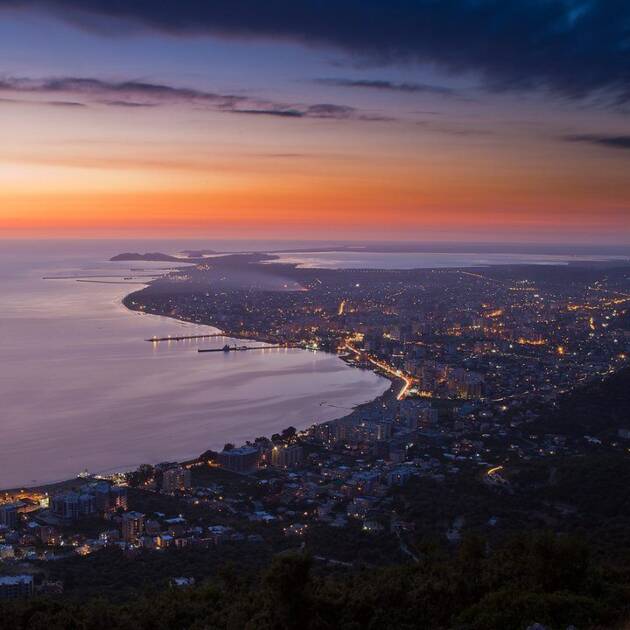 Coastline City Sail at Night