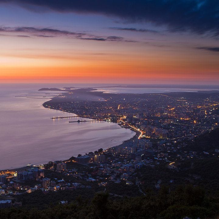 Coastline City Sail at Night